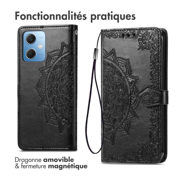 iMoshion Etui de téléphone portefeuille Mandala Xiaomi Redmi Note 12 - Noir