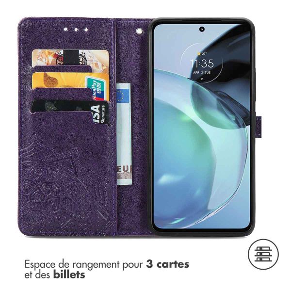 imoshion Etui de téléphone portefeuille Mandala Motorola Moto G72 - Violet