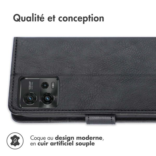 imoshion Etui de téléphone portefeuille Luxe Motorola Moto G72 - Noir