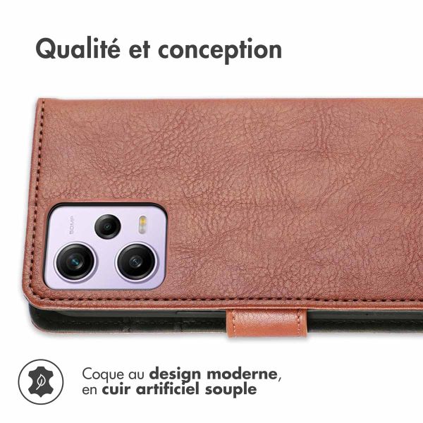 iMoshion Etui de téléphone portefeuille Luxe Xiaomi Redmi Note 12 Pro Plus - Brun