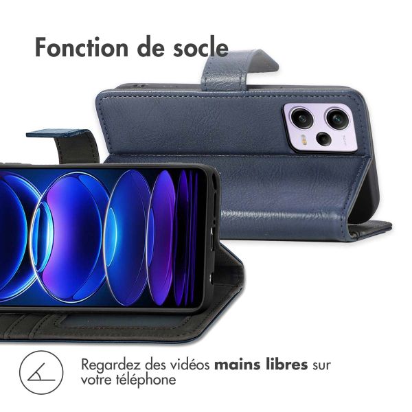 iMoshion Etui de téléphone portefeuille Luxe Xiaomi Redmi Note 12 Pro - Bleu foncé