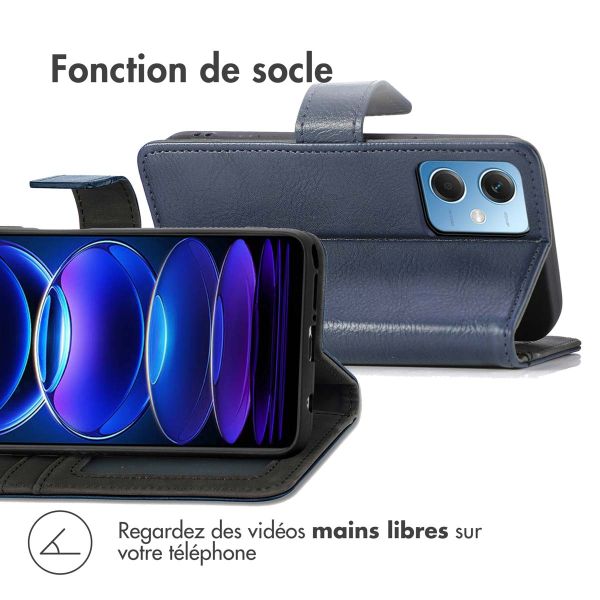 iMoshion Etui de téléphone portefeuille Luxe Xiaomi Redmi Note 12 - Bleu foncé