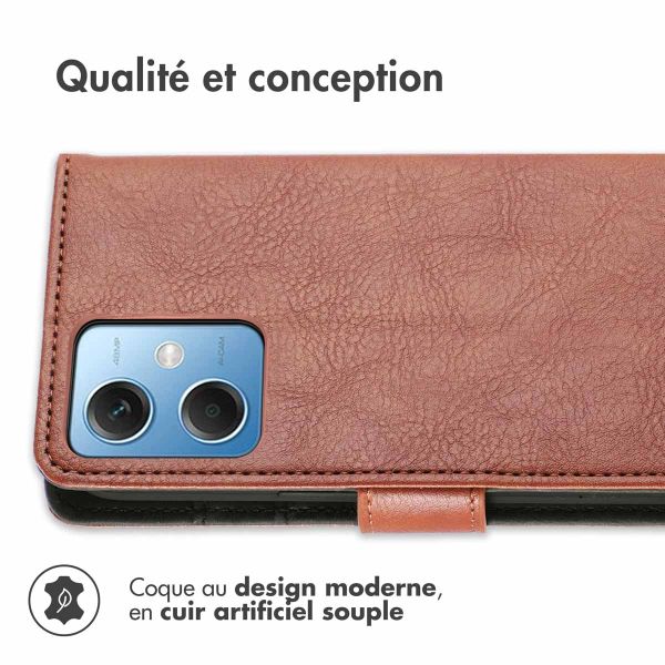 iMoshion Etui de téléphone portefeuille Luxe Xiaomi Redmi Note 12 - Brun