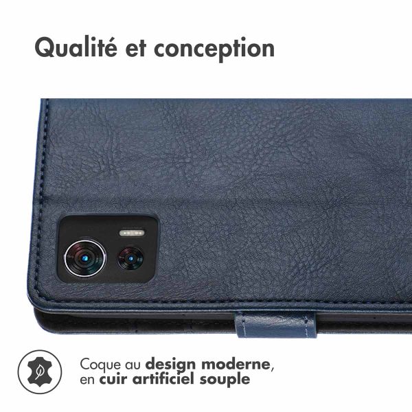 imoshion Étui de téléphone portefeuille Luxe Motorola Edge 30 Neo - Bleu foncé