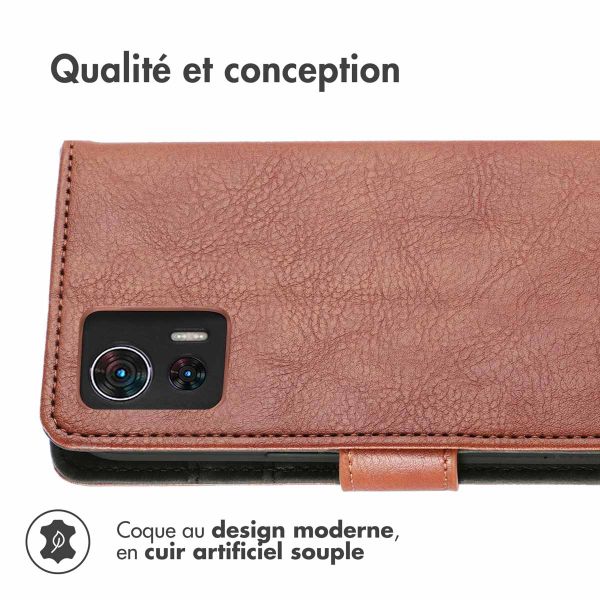 imoshion Étui de téléphone portefeuille Luxe Motorola Edge 30 Neo - Brun