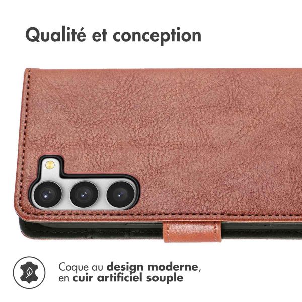 imoshion Étui de téléphone portefeuille Luxe Samsung Galaxy S23 - Brun