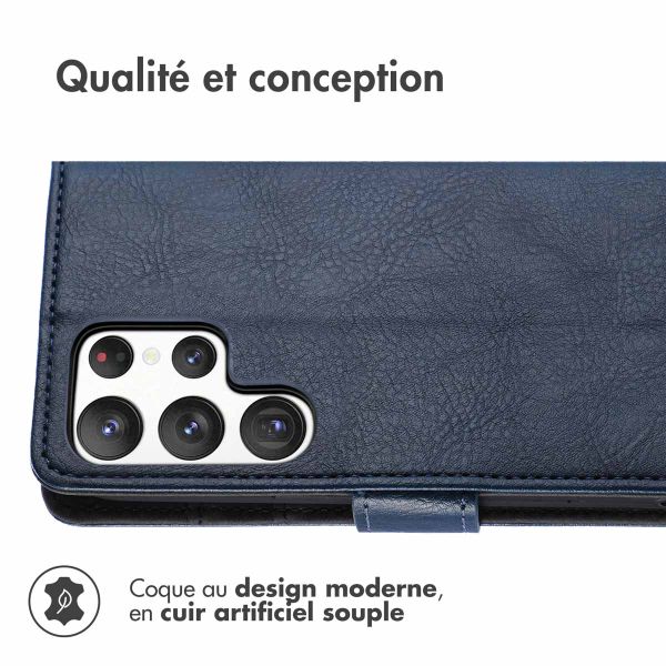 iMoshion Étui de téléphone portefeuille Luxe Samsung Galaxy S23 Ultra - Bleu foncé