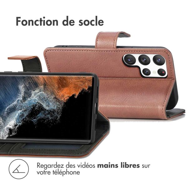 imoshion Étui de téléphone portefeuille Luxe Samsung Galaxy S23 Ultra - Brun