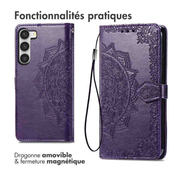 imoshion Etui de téléphone portefeuille Mandala Samsung Galaxy S23 - Violet