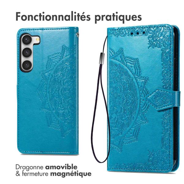 imoshion Etui de téléphone portefeuille Mandala Samsung Galaxy S23 Plus - Turquoise