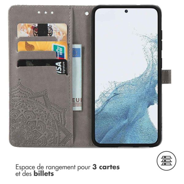 imoshion Etui de téléphone portefeuille Mandala Samsung Galaxy S23 Plus - Gris