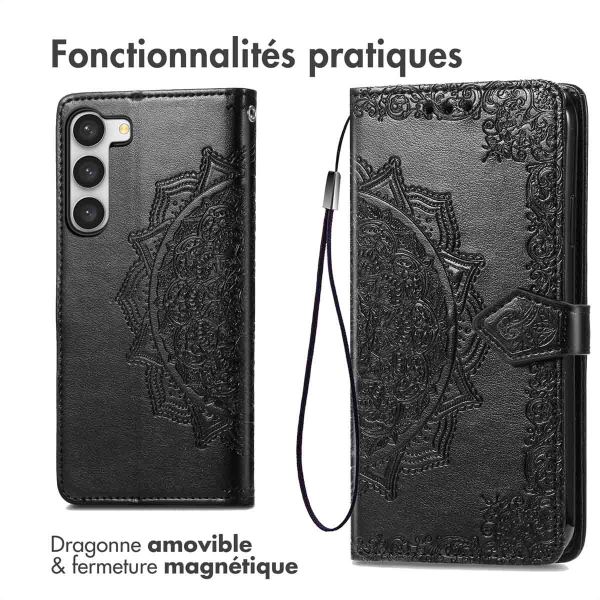 imoshion Etui de téléphone portefeuille Mandala Samsung Galaxy S23 Plus - Noir