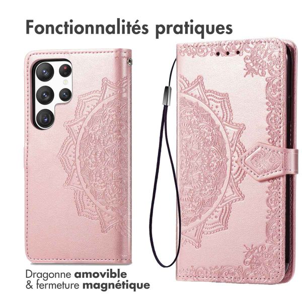 iMoshion Etui de téléphone portefeuille Mandala Samsung Galaxy S23 Ultra - Rose Dorée