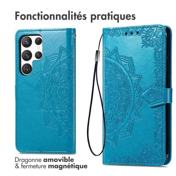 imoshion Etui de téléphone portefeuille Mandala Samsung Galaxy S23 Ultra - Turquoise