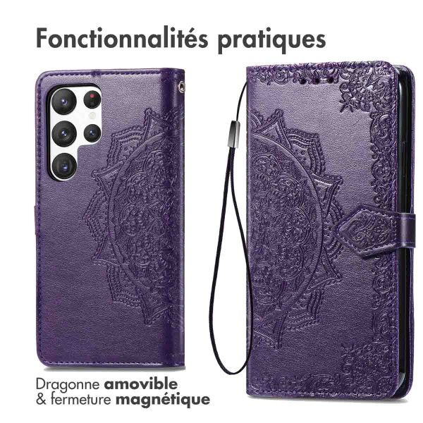 iMoshion Etui de téléphone portefeuille Mandala Samsung Galaxy S23 Ultra - Violet