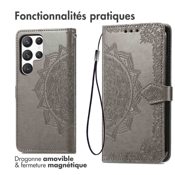 iMoshion Etui de téléphone portefeuille Mandala Samsung Galaxy S23 Ultra - Gris