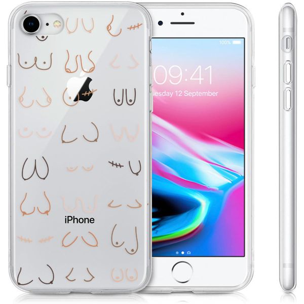 iMoshion Coque Design iPhone SE (2022 / 2020) / 8 / 7 - Boobs all over - Transparent