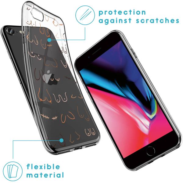 iMoshion Coque Design iPhone SE (2022 / 2020) / 8 / 7 - Boobs all over - Transparent