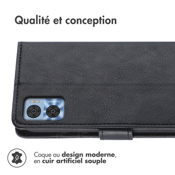 imoshion Étui de téléphone portefeuille Luxe Motorola Moto E22 - Noir