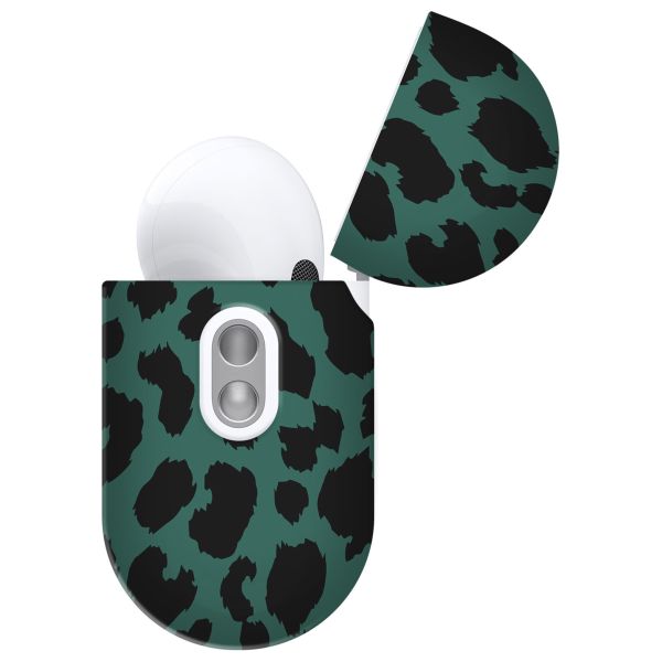 iMoshion Coque Hardcover Design AirPods Pro 2 - Green Leopard