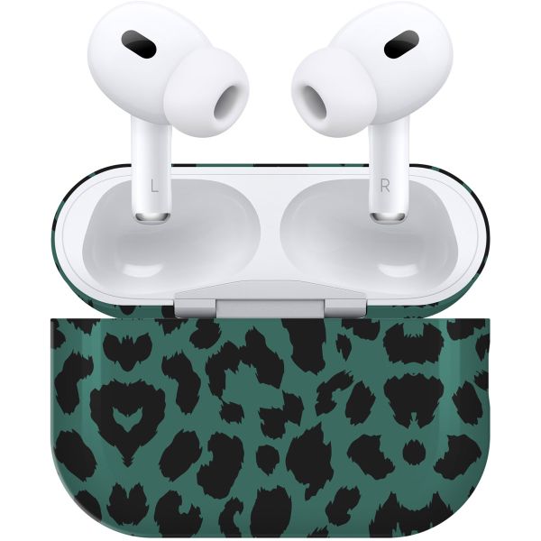 iMoshion Coque Hardcover Design AirPods Pro 2 - Green Leopard