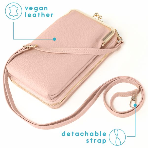 imoshion Sac téléphone en cuir végan Crossbody - Rose