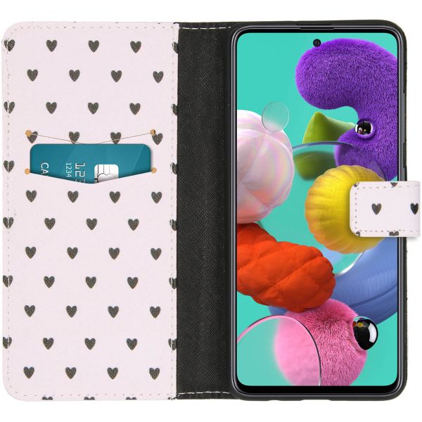 iMoshion Coque silicone design Galaxy A51 - Hearts Allover White