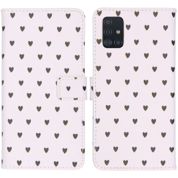 iMoshion Coque silicone design Galaxy A51 - Hearts Allover White