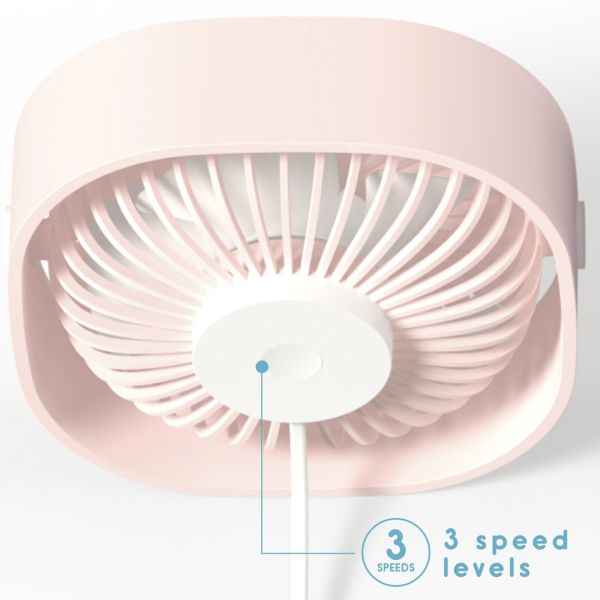 imoshion ﻿Ventilateur de bureau USB - Rose