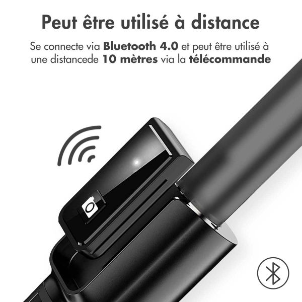 imoshion Perche à selfie Bluetooth Pro 3 en 1 + trépied + Lumière de remplissage annulaire de 6 pouces - Téléphone à lampe annulaire - Perche à selfie Bluetooth - Lampe annulaire avec trépied - Réglable - Noir