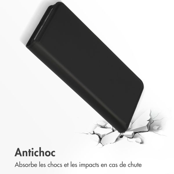 Accezz Étui de téléphone Slim Folio en cuir de qualité supérieure Samsung Galaxy S21 FE - Noir