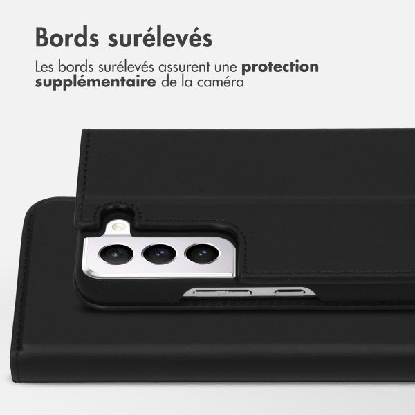 Accezz Étui de téléphone Slim Folio en cuir de qualité supérieure Samsung Galaxy S22 Plus - Noir