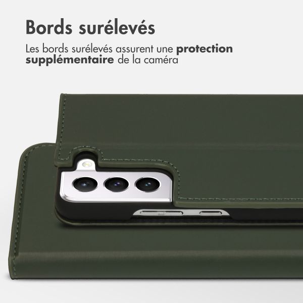 Accezz Étui de téléphone Slim Folio en cuir de qualité supérieure Samsung Galaxy S22 Plus - Vert