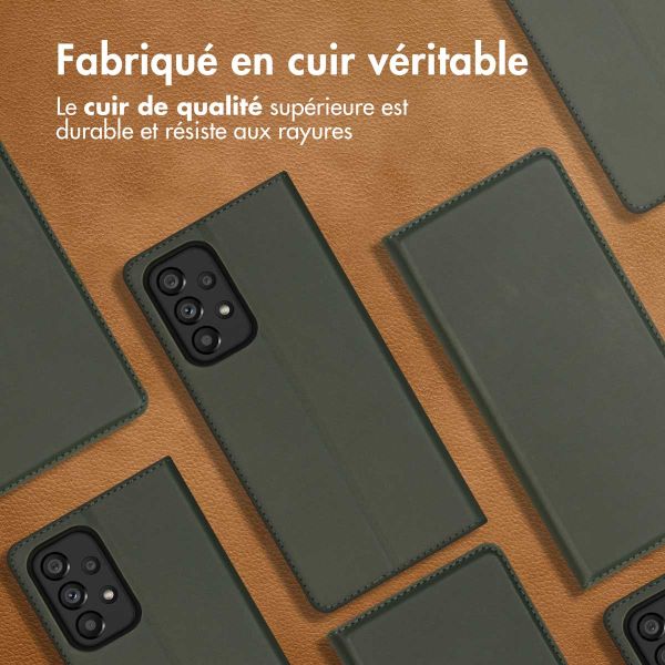 Accezz Étui de téléphone Slim Folio en cuir de qualité supérieure Samsung Galaxy A53 - Vert