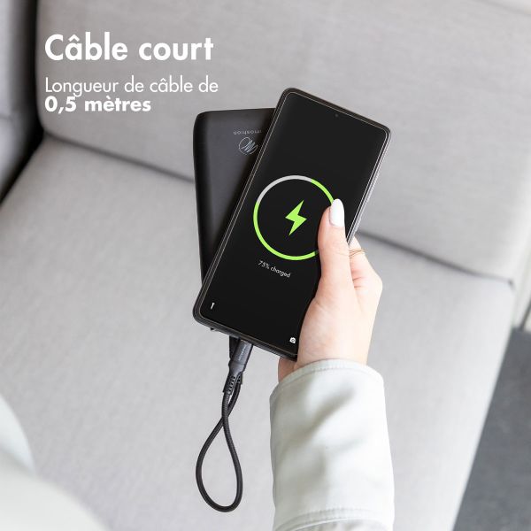 iMoshion Braided USB-C vers câble USB-C - 0,5 mètre - Noir