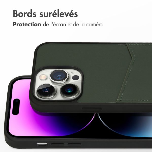 Accezz ﻿Coque en cuir de qualité supérieure avec fentes pour cartes iPhone 14 Pro Max - Vert