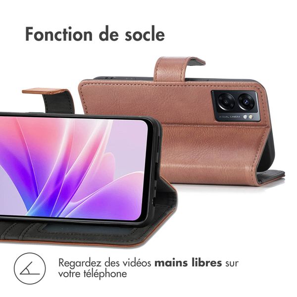 iMoshion Étui de téléphone portefeuille Luxe Oppo A77 - Brun