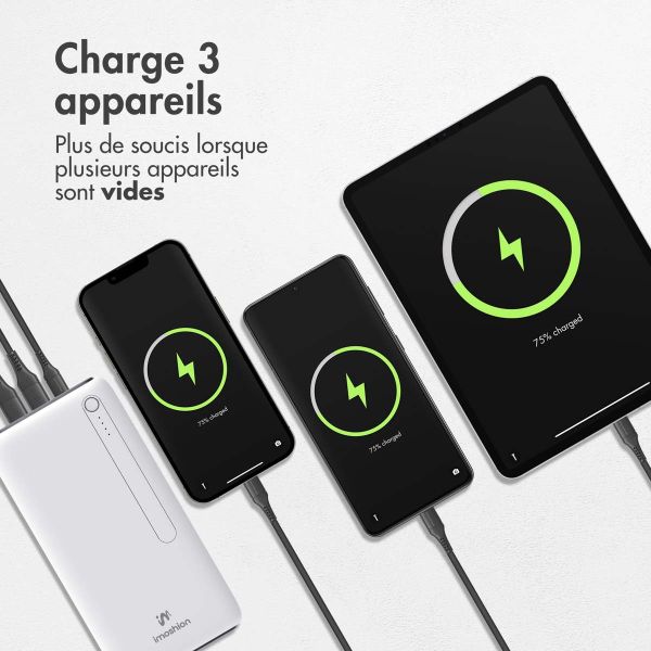 imoshion Batterie externe - 27.000 mAh - Quick Charge et Power Delivery - Blanc