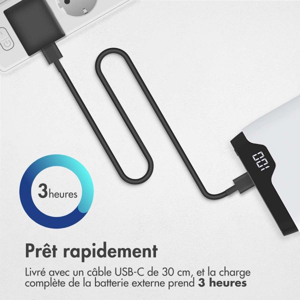 imoshion Batterie externe- 10.000 mAh - Quick Charge et Power Delivery - Blanc