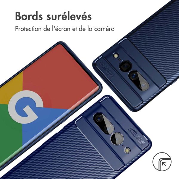 iMoshion Coque silicone Carbon Google Pixel 7 Pro - Bleu