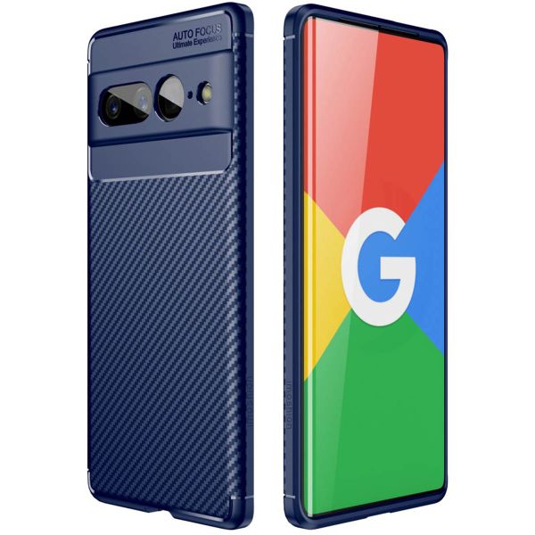 iMoshion Coque silicone Carbon Google Pixel 7 Pro - Bleu