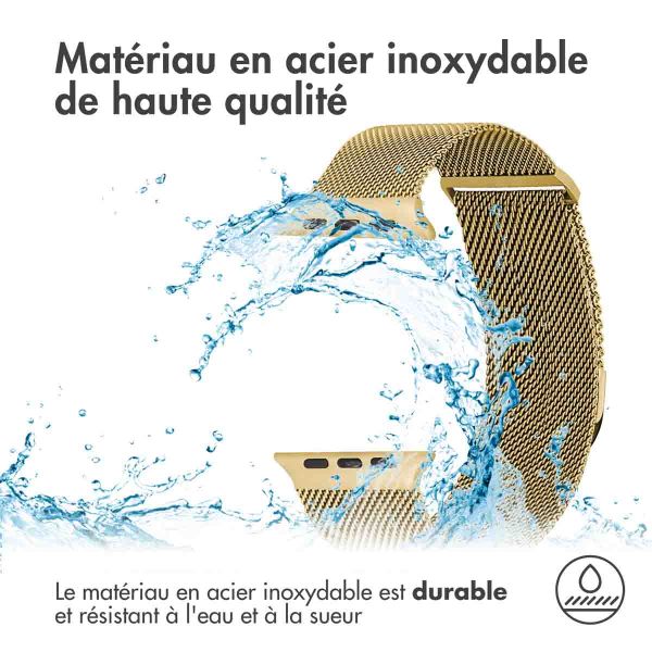 imoshion Bracelet magnétique milanais Apple Watch Series 1-9 / SE - 38/40/41 mm / Series 10 - 42 mm - Taille S - Dorée