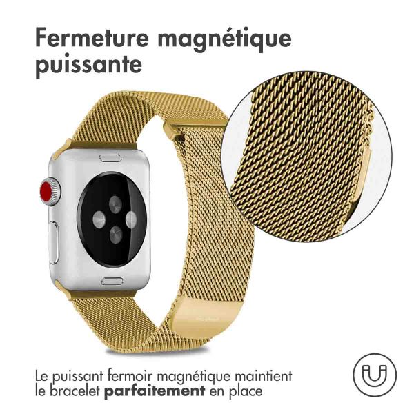 iMoshion Bracelet magnétique milanais Apple Watch Series 1-9 / SE - 38/40/41 mm - Taille S - Dorée