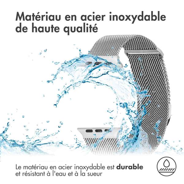 imoshion Bracelet magnétique milanais Apple Watch Series 1-9 / SE - 38/40/41 mm / Series 10 - 42 mm - Taille S - Argent