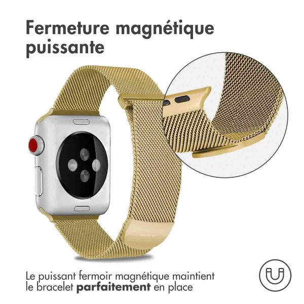 iMoshion Bracelet magnétique milanais Apple Watch Series 1-9 / SE - 38/40/41 mm - Taille M - Dorée