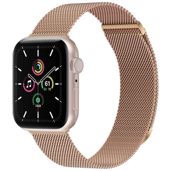 iMoshion Bracelet magnétique milanais Apple Watch Series 1-9 / SE - 38/40/41 mm - Taille M - Rose Dorée