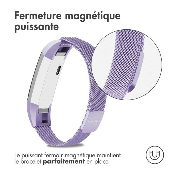 imoshion Bracelet magnétique milanais Fitbit Alta (HR) - Taille M - Violet