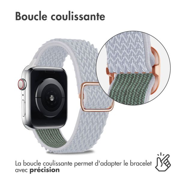 imoshion Bande élastique en nylon Apple Watch Series 1-9 / SE - 38/40/41 mm / Series 10 - 42 mm - Gris clair