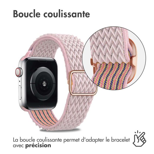 imoshion Bande élastique en nylon Apple Watch Series 1-9 / SE - 38/40/41 mm / Series 10 - 42 mm - Rose