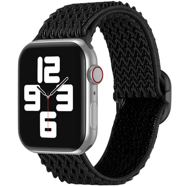 imoshion Bande élastique en nylon Apple Watch Series 1-9 / SE - 38/40/41 mm / Series 10 - 42 mm - Noir